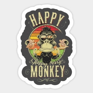 Happy Monkey Sticker